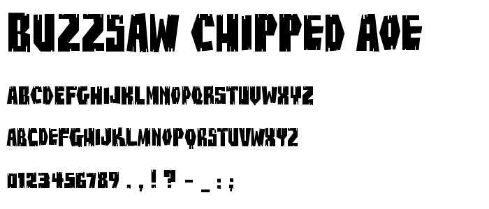 BuzzSaw Chipped AOE font